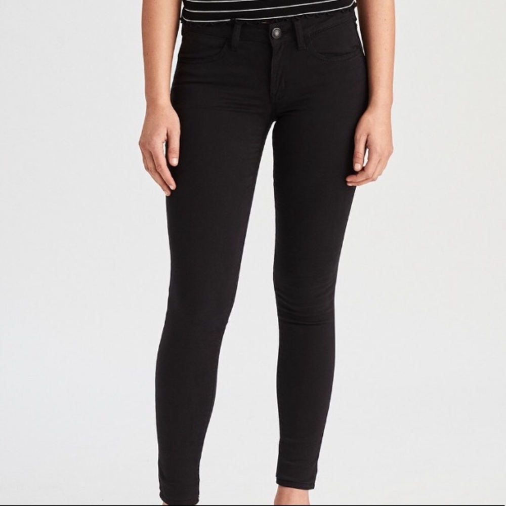 american eagle black skinny jean jegging stretch